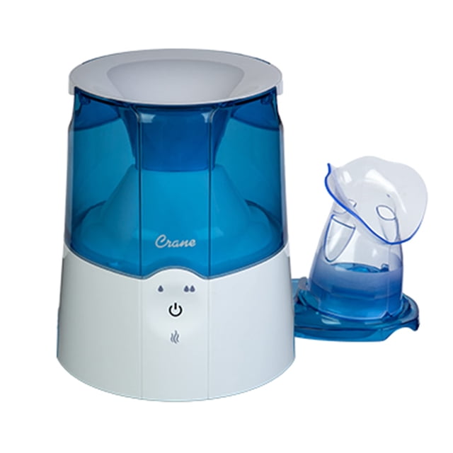 Inhalador y humidificador de vapor caliente Crane EE-5202, 1,9 L, azul y blanco