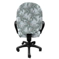 thumbnail image 3 of Floral Office Chair Slipcover, Blooming Spring Leaves and Flowers Foliage, Protective Stretch Decorative Fabric Cover, Standard Size, Pale Blue Reseda Green, by Ambesonne, 3 of 5