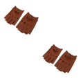 thumbnail image 2 of maskred Fashionable Retro PU Leather Men s Fingerless Driving Cycling Gloves Brown Button XL 2Set, 2 of 6