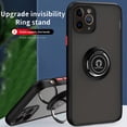 thumbnail image 5 of TJS Compatible with iPhone 11 Pro Max Case with Tempered Glass Screen Protector, 360 Degrees Rotating Metal Ring Magnetic Support Kickstand Cover (Light Blue), 5 of 8