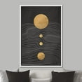 thumbnail image 3 of IDEA4WALL Framed Canvas Print Wall Art Geometric Black Gold Circle Landscape Abstract Shapes Illustrations Modern Art Decor Bohemian Relax/Calm for Living Room, Bedroom, Office - White 16"x24", 3 of 5