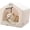 Beige1, variant on Indoor Dog House with Frame, Cute Dog Tent Bed with Cover Cave, Breathable, Washable, and Foldable House, Suitable for 10-20 Lb Puppy and Cats, Medium (17"×17"×17"), Pink