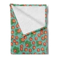 thumbnail image 2 of Spring Soft Flannel Fleece Throw Blanket, Cloudberry Branches Summer Season Flourish Eat Organic Wild Pattern, Cozy Plush for Indoor and Outdoor Use, 50" x 70", Paprika and Sea Green, by Ambesonne, 2 of 5