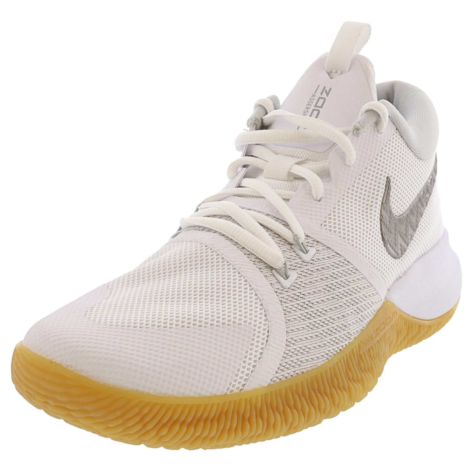 Nike - Nike Zoom Assersion White / Chrome Gum Light Brown Ankle-High Mesh Running - 11.5M 9.5M