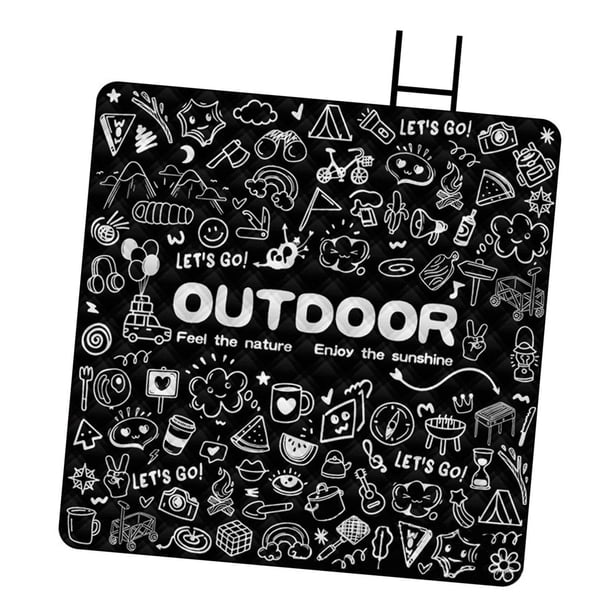 Picnic Maneta de aluminio Film La césped Mat de césped portátil Multipropósito de camping Mat para el patio trasero Jardín de pesca de senderismo Negro