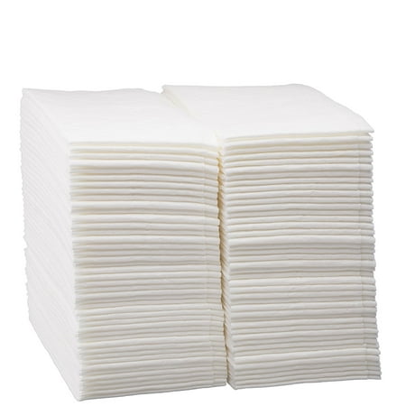 (100 Count) Luxury Linen Feel Disposable Guest Hand Towels in Bulk, Soft & Absorbent Cloth Like Paper Napkin for Bathroom, Kitchen, Weddings, Parties, Dinners or Events, White 100 Count by