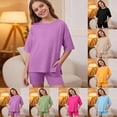 thumbnail image 4 of Teen Summer Outfits For Girls Two-Piece Set Shorts Casual Suit For Children Khaki Casual Playwear Girls Size 11-12 Years Clothes, 4 of 4