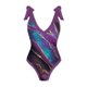 thumbnail image 3 of MKLEKYY Trajes De Baño Mujer Completo Women Vintage Abstract Floral Print 1 Piece Swimwear+1 Piece Cover Up Two Piece Vintage Print Swimsuit Monokini Bikini 2 Piece Swimsuits Two Piece Tankini Set, 3 of 4
