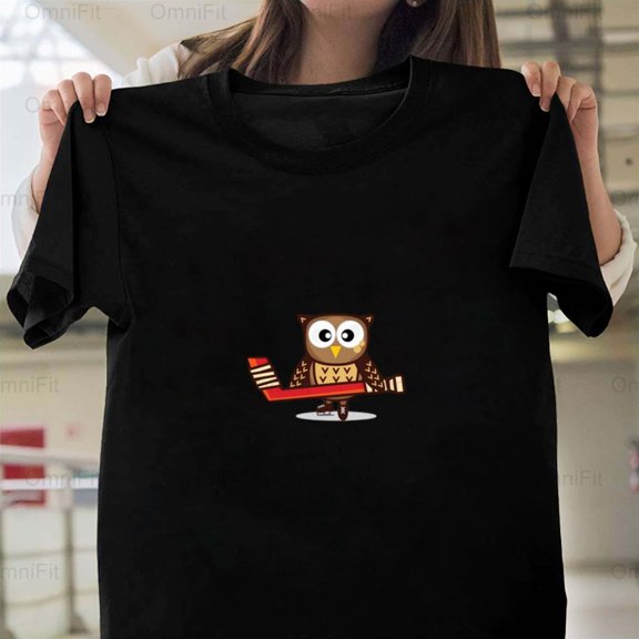 OmniFit26 Hockey's A Hoot Team Fan Tee Sport Graphic Passion Design Humor Tee League T-Shirt, for Unisex, up to size 5XL.