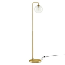 Modway Silo 1-Light Modern Glass/Metal Floor Lamp in Satin Brass