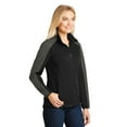 thumbnail image 4 of Port Authority Womens Active Colorblock Soft Shell Jacket L718 X-Small Deep Black/Grey Steel, 4 of 6