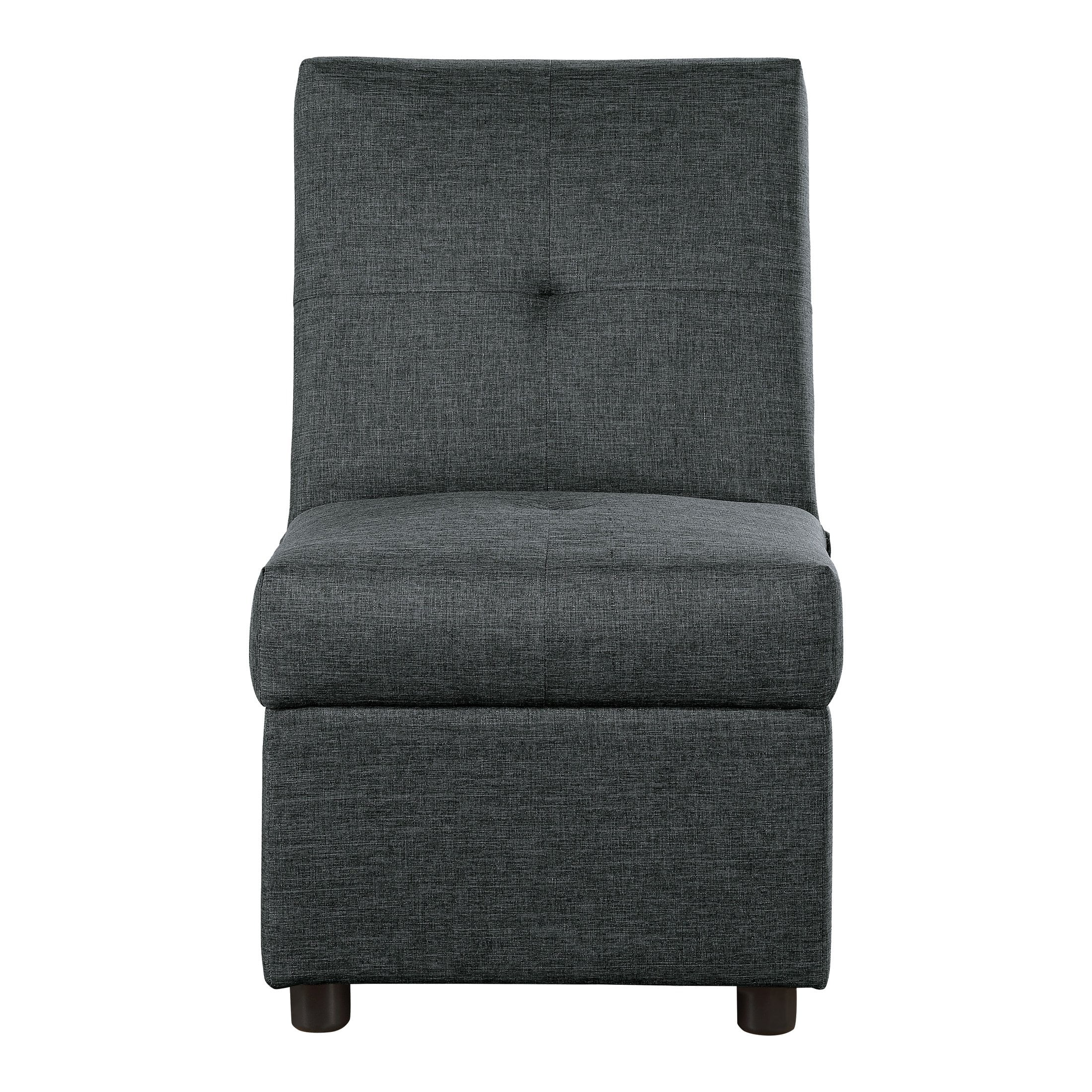 OakvillePark Turpin Fabric Upholstered Convertible Storage Ottoman Chair, Gray