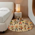 thumbnail image 3 of Brown Boho Round Area Rug 3.3 FT, Non Slip Small Entryway Kitchen Mat, Farmhouse Vintage Ethnic African Women Washable Soft Circular Rug Non-Shedding Door Mat for Bathroom Playroom Kids Room, 3 of 9