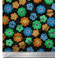 thumbnail image 1 of Soimoi Georgette Viscose Fabric Colorful Flowers Clip Art Print Sewing Fabric Yard 42 Inch Wide, 1 of 1