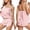 Pink, variant on Ekouaer Silk Pajamas for Women Satin Cami Pjs Set V Neck Camisole Shorts Set Adjustable Strap Sleepwear