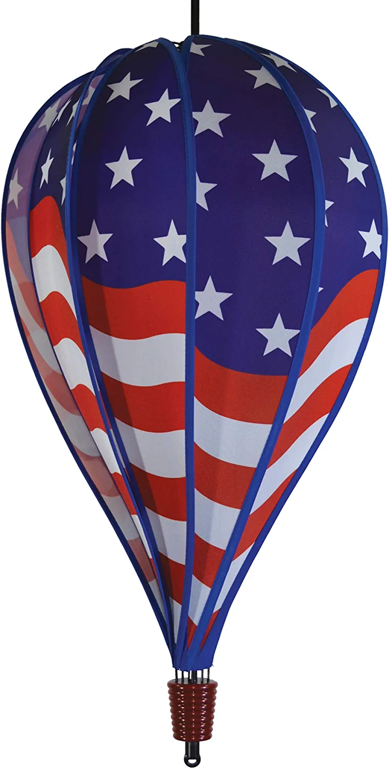 In the Breeze 0990 — USA Flag 10Panel Hot Air Balloon Wind Spinner