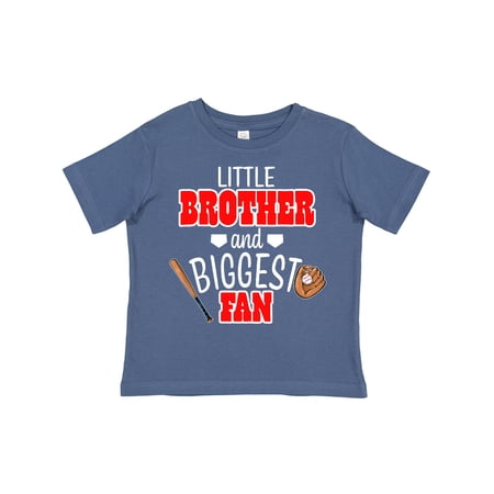 Inktastic Little Brother and Biggest Fan- Baseball Glove and Bat Boys Toddler T-Shirt