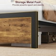 thumbnail image 5 of Queen Size Bed Frame with Wood Headboard, King Platform Bed Frame with Under Bed Storage and Metal Legs, Noise Free, No Box Spring Needed, Easy Assembly-Rustic Brown, 5 of 10