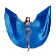 thumbnail image 3 of Yuarrent Disfraces de ala para danza del vientre para adultos, accesorios de baile profesional para mujeres, accesorios para fiestas de Halloween Kits de decoración para fiestas Azul oscuro Yuarrent HA083921-06, 3 of 6