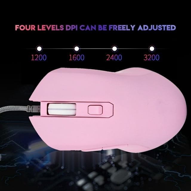 Gaming Mouse,High Sensitivity Pink Gaming Game Mouse Gaming Mice Performance Driven