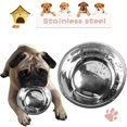 thumbnail image 3 of Comedero para mascotas, juego de cuencos de agua y comida para perros y gatos, dispensador automático de agua para mascotas con cuenco de comida (azul) Xemadio WMZL-213-2, 3 of 7