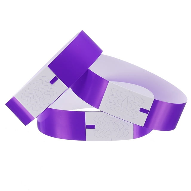Uxcell 100Pcs Pulseras de Papel para Eventos, Impermeables, Prevención de Reutilización, Pulsera de Identificación para Eventos, Fiesta, Concierto, Entrada al Bar (Lavanda)