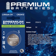 thumbnail image 2 of Premium Batteries Panasonic CR2412 Lithium 3V Coin Cell Battery Child-Safe (6 Pack), 2 of 6