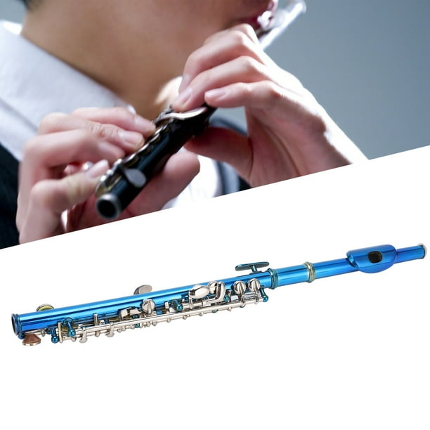 Ecoyyzn Beginner Piccolos,Piccolo Flute Cupronickel Blue +E Key French