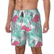 thumbnail image 1 of Balery Flamingo Bañador para hombre, shorts de playa de secado rápido con entrepierna y forro de compresión-Small, 1 of 6