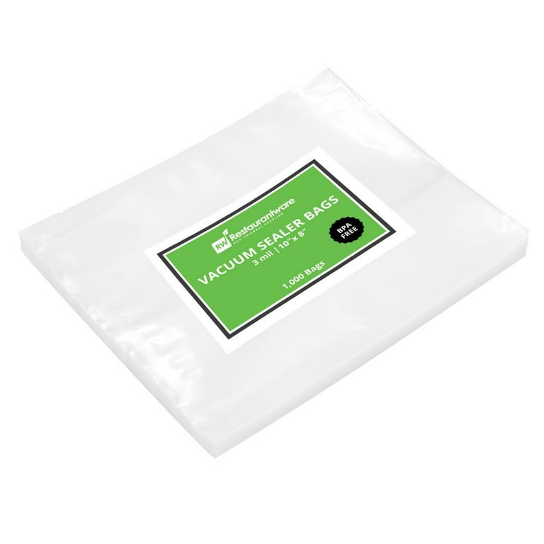Fresh Hero Clear Plastic Vacuum Packaging Bag - for Chamber Vacuum Sealer,  3 mil, BPA-Free - 10 x 10 - 1000 count box