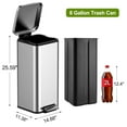 thumbnail image 2 of 8 Gallon Trash Can,30 Liter Stainless Steel Garbage Bin with Removable Inner Bucket, Square Step Recycling Bin with Soft-Close for Dining Room, Bathroom,Kitchen,Office, 2 of 7