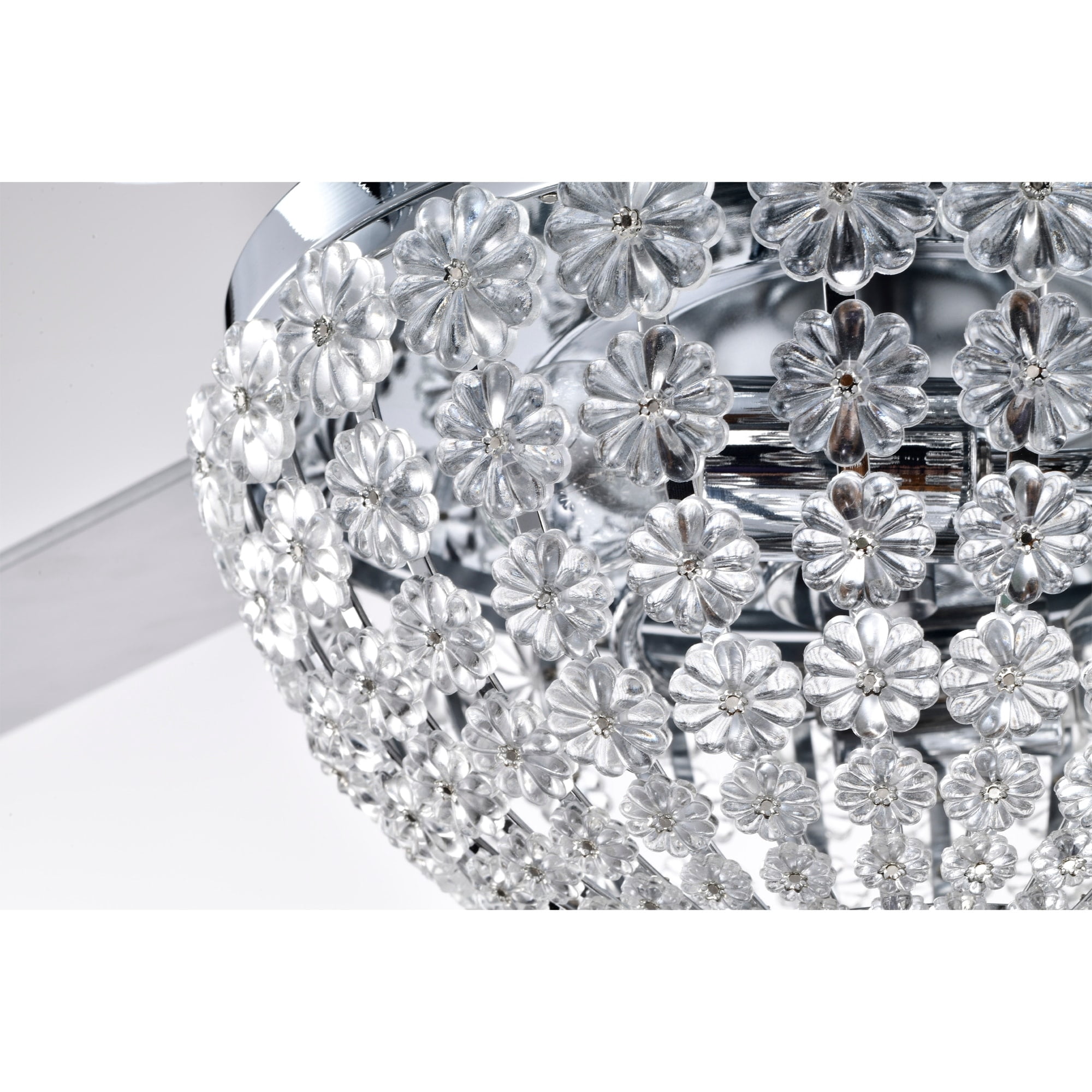 Warehouse of Tiffany AW01W03CR Itzel 52 in. 2-Light Indoor Chrome Finish Ceiling Fan Chandelier with Light Kit