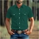 thumbnail image 1 of Yaoyar Mens Summer Vintage Turndown Collar Shirts Short Sleeve Casual Button Down Shirt Beach Vacation Tops, 1 of 6
