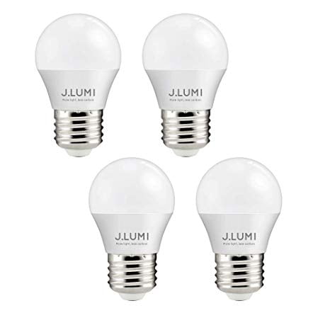 esthetisch titel koepel J.LUMI BPC4505 LED Bulb 5W, A15 Bulb, G45 Bulb Shape, 40 Watt Equivalent,  E26 Base, 3000K Soft White, Ceiling Fan Light Bulbs, Appliance Bulb,  Bathroom Light Bulbs, Non Dimmable (Pack of 4) -