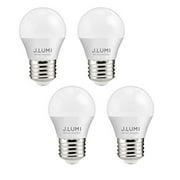 J.LUMI BPC4505 LED Bulb 5W, A15 Bulb, G45 Bulb Shape, 40 Watt Equivalent, E26 Base, 3000K Soft White, Ceiling Fan Light Bulbs, Appliance Bulb, Bathroom Light Bulbs, Non Dimmable (Pack of 4)