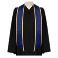 thumbnail image 2 of Endea Graduation Navy Blue/Gold Plain Graduation Stole with Trim Color  Angled End, 2 of 9