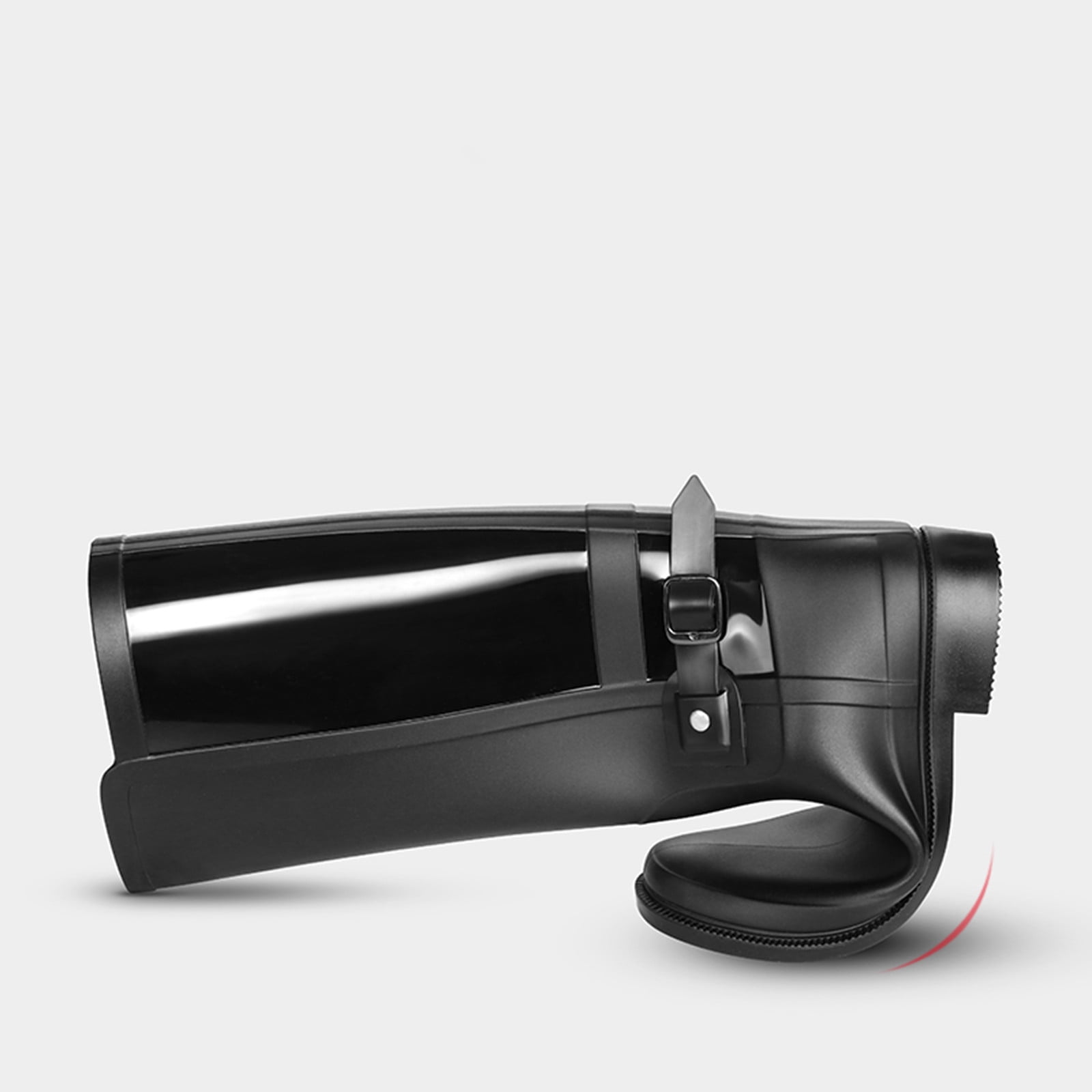 Fesfesfes Wide Calf Boots For Women Rain Shoes Fashion Plastic Low Heel Locomotive Hasp High US:6(37)