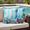 thumbnail image 5 of Outdoor Pillow Covers Pack of 2, Summer Sea Turtle Starfish on Blue Waterproof Throw Pillowcase Cushion Cases, Watercolor Coral Decorative Pillow Cover for Couch Sofa Home Bed Patio, 5 of 9