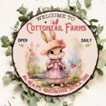 thumbnail image 4 of Happy Easter Vintage Round Metal Tin Signs Bunny Rabbit Easter Sign For Home Farmhouse Holiday Sign Wreath Sign Welcome Sign Front Door Decoration Metal Poster 8x8 Inch, 4 of 7