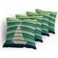 thumbnail image 5 of Ambesonne Marine Throw Pillow Cover 4 Pack, Paper Boat Design Nautical, 18", Pale Green Teal, 5 of 7