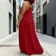 thumbnail image 4 of StSilkitty Plus Size Maxi Dresses for Womens Solid Color Adjustable Spaghetti Strap Sleeveless V Neck Long Sundresses, 4 of 5