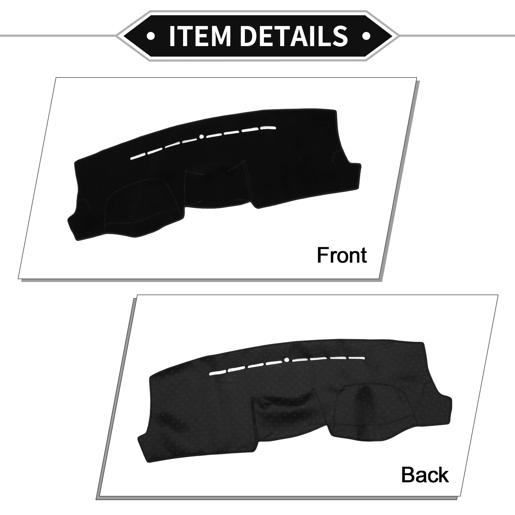 Unique Bargains Dashboard Covers for Hyundai Tucson 2005-2009 Non-Slip Dash Cover Mat Polyester Black Front