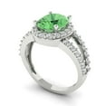 thumbnail image 2 of Solitaire with Accents Engagement Ring for Women - 2.6ct Simulated Green Diamond in 14K White Gold Promise Ring, 2 of 6