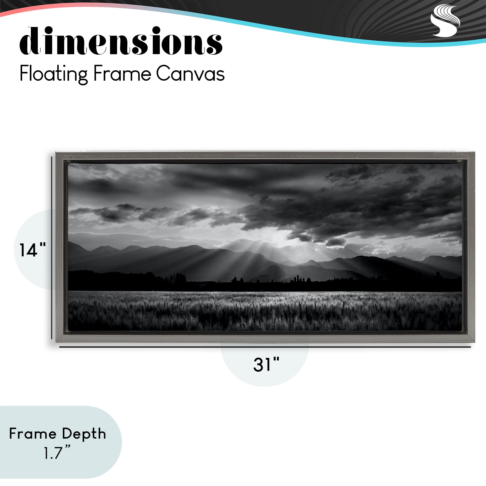 Stupell Industries Mountain Morning Sunbeams Gray Framed Floater Canvas Wall Art, design by Steve Toole