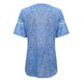 thumbnail image 5 of Lisingtool Shirts for Women Womens Plus Size Daily Summer Spring Summer Casual Round Neck Short Sleeve Tie Dye Print Patchwork Crew Neck T Shirt Casual Tee Tops(S 5Xl) Teacher Shirts Womens Tops Blue, 5 of 7