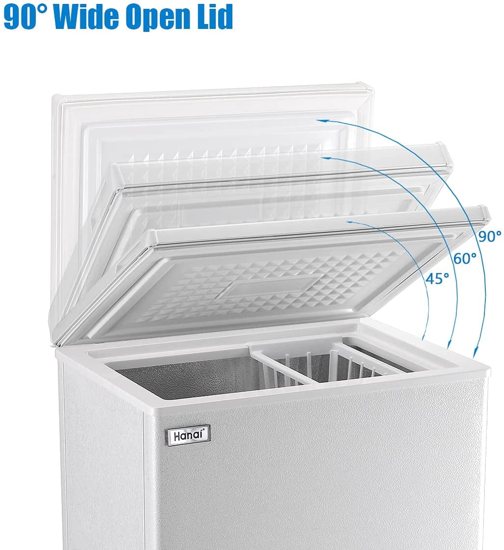 WANAI 3.5 Cu. Ft. Hinged Chest Freezer, White with Removable