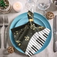 thumbnail image 3 of GZHJMY Stylish Piano Keys Musical Notes Cloth Napkins, Set of 6 20 x 20 Inch Soft & Comfortable Polyester Dinner Napkin for Family, Restaurant, Weddings, Parties, Cocktail(Black), 3 of 6