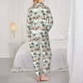 thumbnail image 6 of Wukai Flamingo Palm Trees Print Women's Pajama Set - Soft Long Sleeve Sleepwear for Comfort and Style-Small, 6 of 9