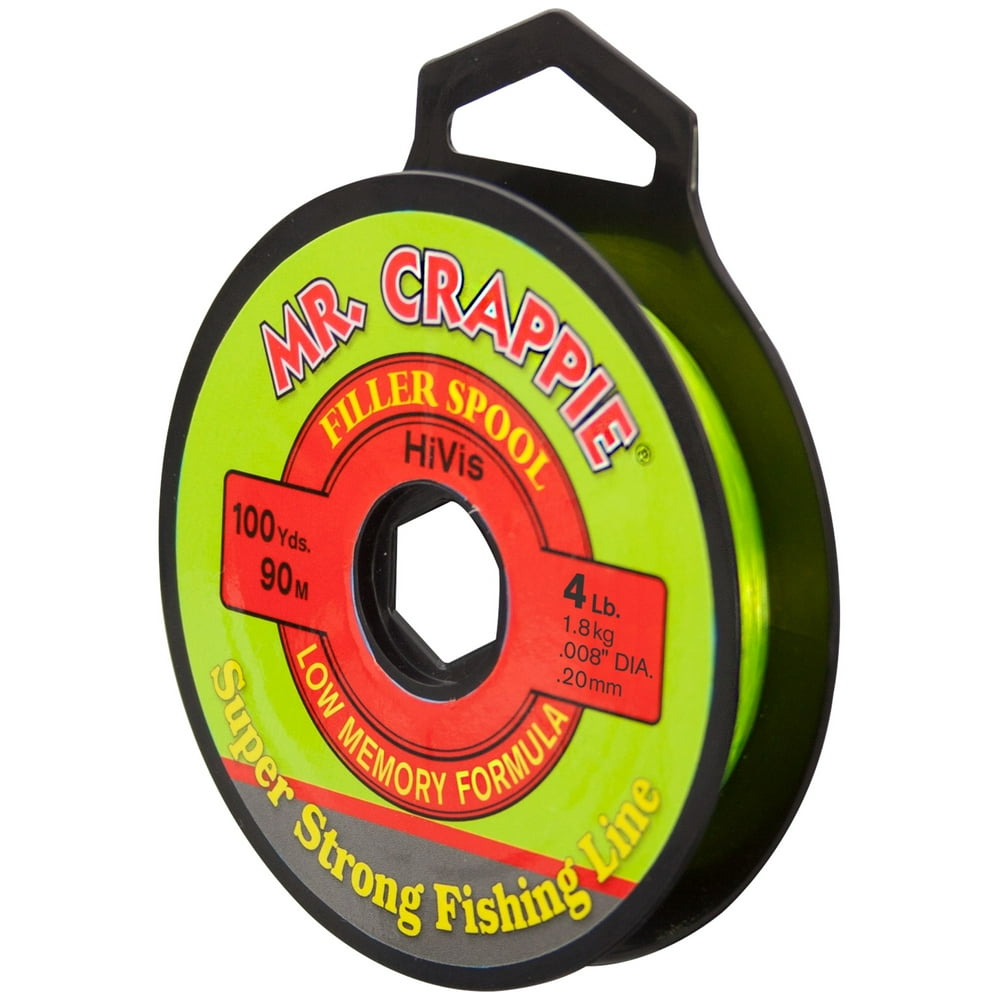 Mr. Crappie 4 Pound Hi Viz Monofilament Fishing Line 100 Yard Spool