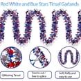 thumbnail image 4 of Topboutique Patriotic 4th of July Tinsel Garland 8 Pcs Red White Blue Hanging Garland Independence Day Metallic Twist Foil Tinsel Garland Shiny Hanging Decorations for Staircase Railing,6.56 ft/Pc, 4 of 8